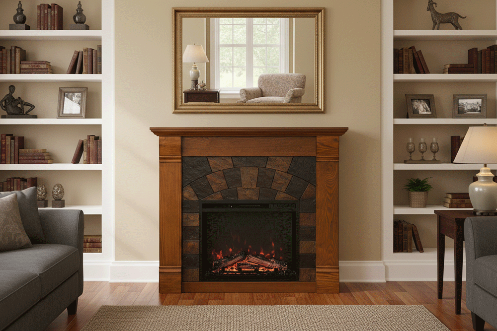 23インチ電気暖炉エルクモント