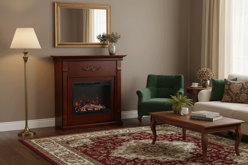 23インチ電気暖炉テニソン（ブックケース無し）